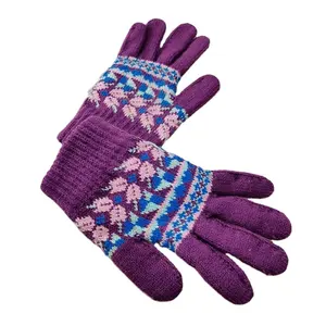 Andere Handschuhe & Fäustlinge schwarze Winter handschuhe Logo Großhandel warme Frauen stricken Winter Strick handschuhe