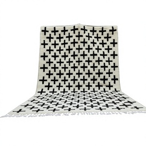 Soft Black White <b>Moroccan</b> Wholesale Price Vintage Design Hand Tufted Wool Area Rugs Wholesale <b>Moroccan</b> for Living Room Rugs - Product Image 1