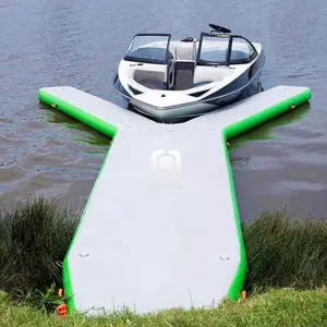 广州新设计充气y型码头浮动平台水上海岛船筏