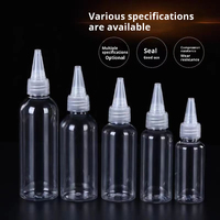Vente en gros de bouteille à nez aiguille de 100ml sous-paquet d'extrusion de plastique plastique nu de 50ml 300ml bouteille souple à bouche pointue à presser transparente