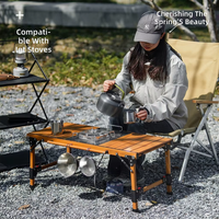 Table de camping pliable robuste en alliage d'aluminium, structure combinée flexible pour les barbecues et les rassemblements en plein air