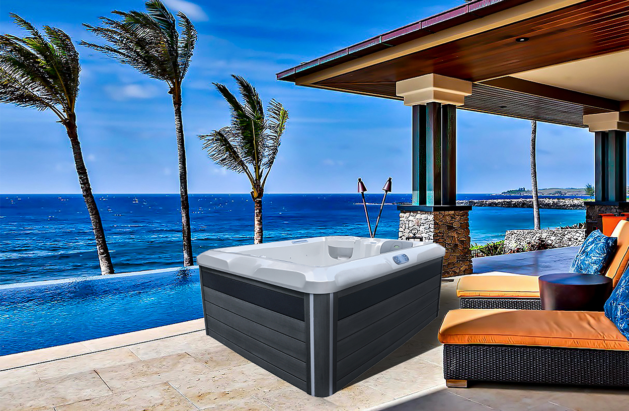 Pearl White Massage Spa Bathtub Outdoor Hot Tubs For 3 People 0