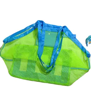 Üreticileri doğrudan taşınabilir oyuncak çantası açık taşınabilir örgü seyahat katlanır plaj çantası