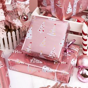 Christmas <b>Wrapping</b> <b>Paper</b> Pink Tree Design 17 In X 32.8 Ft Eco Friendly Gift Craft Roll - Product Image 5