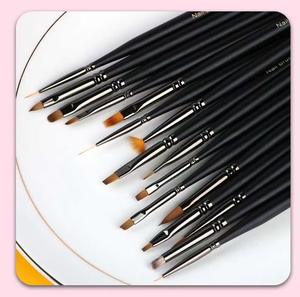 Profession elle UV Gel Polish Nagel Zeichenstift Werkzeug Schwarz Massivholz Acryl Ombre Nail Art Brush - Product Image 3