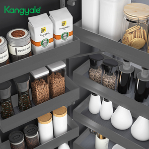 Kangale Kitchen Hardware Sliding Soft Closing Pantry Storage Basket <strong>Side</strong> High Cabinet Pantry <strong>Unit</strong> for Kitchen Cabinet Storage - Product Image 3