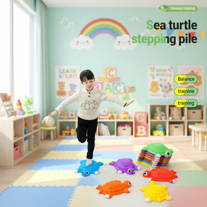 Set di 6 Pietre di Equilibrio a Forma di Tartaruga per Bambini, Antiscivolo, per Gioco Interno/Esterno con Feedback Sensoriale Interattivo - Product Image 1