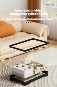 Acryl transparant rechthoekig <span class=keywords><strong>aquarium</strong></span> met zonneplatform voor schildpadverblijf op het bureau, viskom voor woonkamer & slaapkamer gebruik - Product Image 5