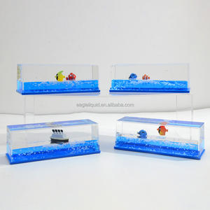 Titanische Boot In Souvenir Geschenken Op Maat Gemaakte Vloeibare Drijver Presse Acryl Kristal Plastic Kubus Vorm Aqua Olie Water - Product Image 1