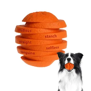 2022 Fashion Luxury Pet Toy Designer Natural Rubber Durable Dog Chew Orange Dog Intelligence Chew Toys