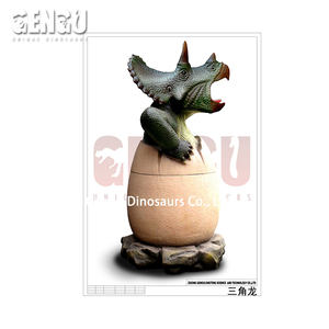Decoración de Jardín, Cubo de Basura de Dinosaurio, Cubo de Basura de Fibra de Vidrio con Forma de Dinosaurio - Product Image 3