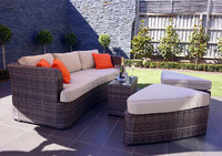 Ensemble de meubles de luxe 2 pièces pour patio en rotin brun Beach Pool