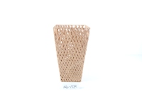 Ensemble de jardinières en rotin naturel tissé à la main, pot à fleurs sur piédestal, pot de plante décoratif pour l'intérieur et l'extérieur