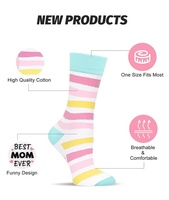 Chaussettes pour femmes à motif floral, collection Fête des Mères, en Spandex/Polyester/Coton, pour le sport et le quotidien, vente en gros transfrontalière