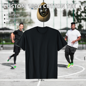 Camiseta de Hombre Oversize de Algodón Peinado de 180g, Manga Corta, Hombro Recto, Personalizada OEM, Lisa para Serigrafía - Product Image 2
