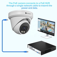 Cámara de Seguridad IP PoE Tipo Torreta 4COVR 4MP, Venta al Por Mayor OEM, Micrófono Integrado, Audio Inteligente, Detección Humana por IA, Gran Angular, Visión Nocturna IR de 30m