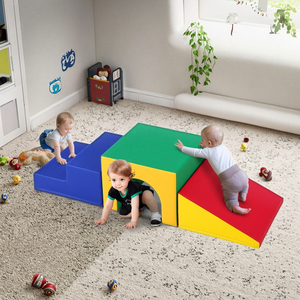 Blocs d'escalade en mousse assortis de 3 pièces pour bébé, ramper et tunnel, équipement de jeu souple pour tout-petits - Product Image 4