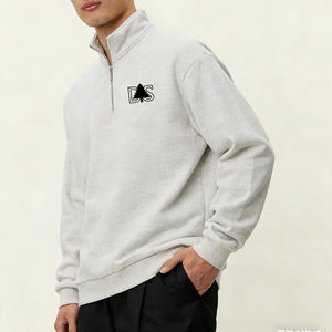 Sudadera de Algodón Francés de Alta Calidad para Hombre, Corte Regular, Personalizada con Bordado, Cierre de Cremallera, Venta al Por Mayor - Product Image 3