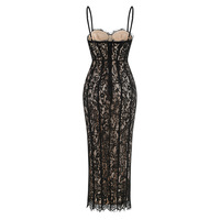 Robe midi en dentelle personnalisée OEM, taille naturelle, décontractée, pour l'été et le quotidien, fabrication usine