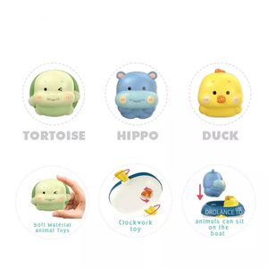 Jouet de bain hippopotame à succès en <span class=keywords><strong>ligne</strong></span>, bateau en plastique ABS à manivelle <span class=keywords><strong>pour</strong></span> jouer dans l'eau, empilable, musical, cadeau <span class=keywords><strong>pour</strong></span> bébé, enfants - Product Image 5