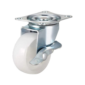 Ruedas giratorias industriales <span class=keywords><strong>de</strong></span> alta resistencia con freno <span class=keywords><strong>de</strong></span> borde/<span class=keywords><strong>tornillo</strong></span>, <span class=keywords><strong>de</strong></span> nylon/PP, resistentes al desgaste, blancas, para soporte <span class=keywords><strong>de</strong></span> flores - Product Image 1