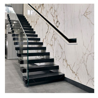 Dalle de basalte noir design moderne cube flottant spirale escalier en pierre de granit naturel carrelage antidérapant galaxie escalier en granit noir