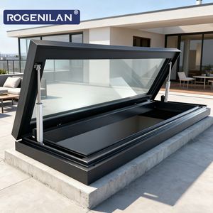 Fenêtres de <span class=keywords><strong>sous</strong></span>-sol en aluminium à rupture de pont thermique insonorisées ROGENILAN pour l'extérieur, avec double vitrage trempé, pour maisons - Product Image 1