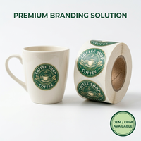 Étiquettes pour tasses à café en rouleau, résistantes à la chaleur et au froid, en vinyle découpé, pour emballages de boissons, autocollants personnalisés avec logo pour étiquettes d'emballage