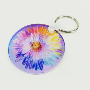 New arrival sublimation Acrylic key ring DIY photo promotion gift clear Acrylic keychain Blank key holder