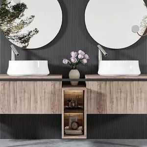 Meuble de salle de bain fabriqué en Chine, style italien, salle de bain privée, prêt à installer - Product Image 3