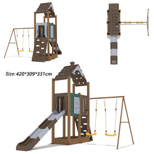 리유 상업용 야외 놀이터 장비, 유치원 어드벤처 파크용 플라스틱 튜브 미끄럼틀 등반 프레임 - Product Image 3