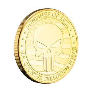 Punisher US Coanter-การก่อการร้าย Force ของที่ระลึกของสะสมเหรียญเกียรติยศชุบทองเหรียญที่ระลึกเหรียญท้าทาย