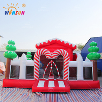 WINSUN Parc d'attractions gonflable commercial de Noël, château gonflable combiné, couleur et logo personnalisés, certifié CE, pour fêtes en extérieur