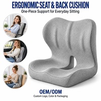 Coussin de siège en mousse à mémoire de forme avec support dorsal, coussin ergonomique pour chaise de bureau, voiture, maison, oreiller de soutien lombaire pour la position assise