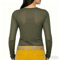 Chemise à col rond pour femme, respirante, en maille perforée, pour l'équitation, personnalisable OEM ODM