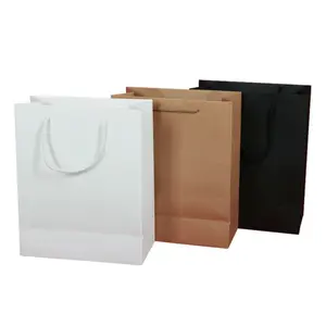 custom brown kraft paper Grocery men's clothes and shoes Shopping gift paper Bags with handle