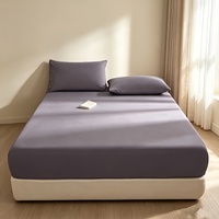 Parure de lit 3 pièces en polyester tricoté écologique personnalisée pour Halloween, drap-housse uni, 200 fils/cm², 40 fils/tissu