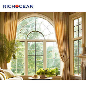Fenêtres panoramiques fixes RICHOCEAN en aluminium à double vitrage, style arqué français, grandes fenêtres mur-à-mur à prix abordable - Product Image 3