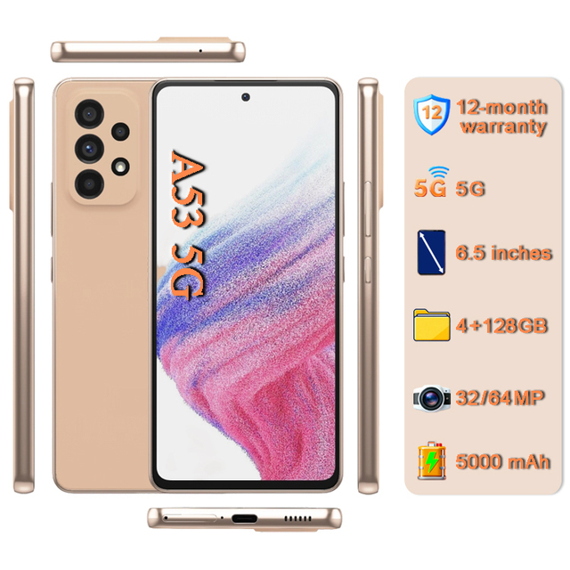 Hot Selling Original Mobile Phones A53 128GB [64MP Camera][Dual SIM Card] Unlocked Global Version 5G Smartphone A+ Quality