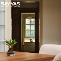 Ventanas Antirhuracanes Personalizadas Sayyas W-FL95-IW, Ventanas Abatibles de Madera Revestida de Aluminio para Casa, Protección Acústica