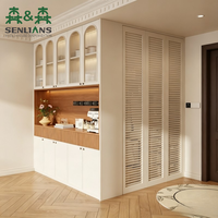 SLS Meuble d'entrée moderne sur mesure avec porte dissimulée, banc de rangement multifonctionnel pour entrée avec crochets et patères