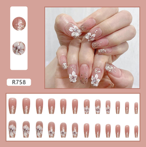 Juego de 24 Uñas Postizas Acrílicas PMMA al por Mayor, Cobertura Completa <span class=keywords><strong>con</strong></span> Pegamento, <span class=keywords><strong>Diseño</strong></span> Cuadrado, Uñas a Presión en Caja, Marca Privada - Product Image 4