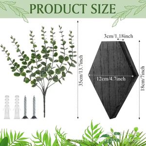 Support mural en bois pour plantes, forme diamant, décoration géométrique pour la maison, étagère de rangement pour chambre et salon - Product Image 2