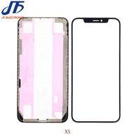 Verre avant avec cadre de lunette Oca pour iPhone X XS MAX Remplacement de la lentille de verre extérieure