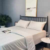 Parure de draps ajustés 400TC 100% coton tissé uni, poches profondes élastiquées, doux, lisses et respirants, plusieurs tailles disponibles