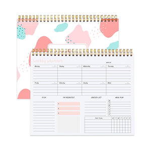 Cuaderno de planificadores en espiral sin fecha personalizado, planificador semanal de comidas, lista de comestibles con rastreador de hábitos para hacer - Product Image 1
