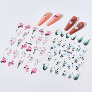 Autocollants pour ongles 5D Fleurs Lignes géométriques Décoration Acrylique Embossé Sliders Fleurs Autocollants pour ongles Cerisier en fleurs <span class=keywords><strong>Manucure</strong></span> 5D1009 - Product Image 3