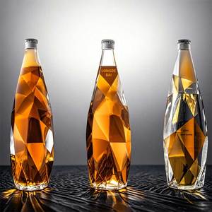 Botella de Vidrio Personalizada Transparente y Única de 350 ml, 500 ml, 750 ml para Licores, Whisky, Vodka, Tequila, Vino - Product Image 1