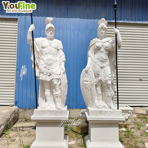 Tượng chiến binh Hy Lạp cổ đại bằng đá cẩm thạch, kích thước người thật, nam và nữ, đang bán - Product Image 4