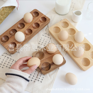 กล่องเก็บไข่ไม้เนื้อแข็งยี่ห้อ Yuxia Wood Industry ทำจากไม้ Acacia แบ่งช่องเก็บรักษาความสด ใช้ในตู้เย็นและห้องครัว - Product Image 5